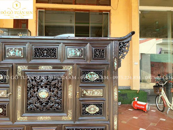 Hình ảnh tủ thờ gỗ gụ khảm ốc T36